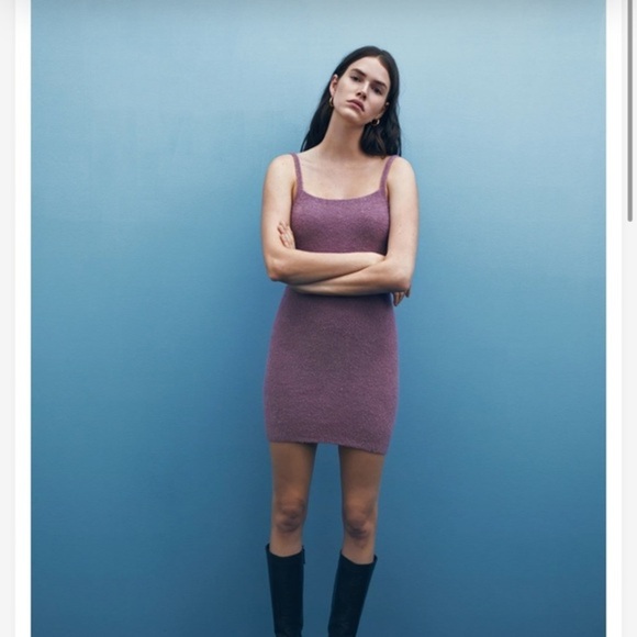 Zara  Knit Purple Dress - Picture 1 of 3